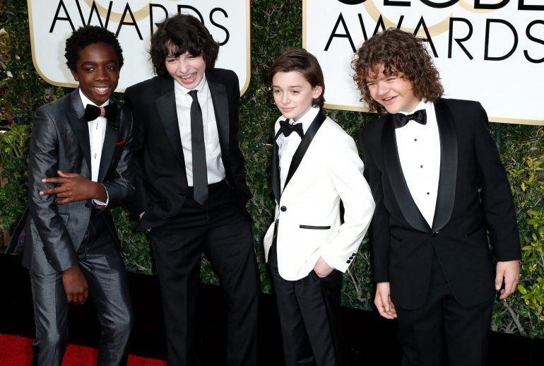Los actores Caleb McLaughlin, Finn Wolfhard, Noah Schnapp and Gaten Matarazzo.