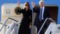 El presidente de Estados Unidos, Donald Trump, y la primera dama, Melania Trump, saludan a su llegada a aeropuerto de Roma. El presidente de Estados Unidos, Donald Trump, y la primera dama, Melania Trump, saludan a su llegada a aeropuerto de Roma.