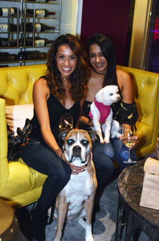Priya Borkar y Yared Mai con las mascotas Rani y Maddy