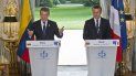 El presidente francés Emmanuel Macron (d) participa con el presidente de Colombia Juan Manuel Santos (i) en una rueda de prensa conjunta, en el Palacio del Elíseo, en París (Francia) el pasado 21 de junio de 2017. El presidente francés Emmanuel Macron (d) participa con el presidente de Colombia Juan Manuel Santos (i) en una rueda de prensa conjunta, en el Palacio del Elíseo, en París (Francia) el pasado 21 de junio de 2017.
