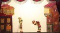 Hacivat (i) y Karagöz, los dos protagonistas del tradicional teatro de sombras turco, conocido como Karagöz, en una representación tradicional de ramadán para público infantil. Hacivat (i) y Karagöz, los dos protagonistas del tradicional teatro de sombras turco, conocido como Karagöz, en una representación tradicional de ramadán para público infantil.