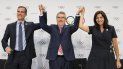 El alcalde de Los Ángeles, Eric Garcetti (izquierda), el presidente del Comité Olímpico Internacional, Thomas Bach (centro) y la alcaldesa de París, Anne Hidalgo (derecha) durante una conferencia de prensa tras la Sesión Extraordinaria del Comité Olímpico Internacional. El alcalde de Los Ángeles, Eric Garcetti (izquierda), el presidente del Comité Olímpico Internacional, Thomas Bach (centro) y la alcaldesa de París, Anne Hidalgo (derecha) durante una conferencia de prensa tras la Sesión Extraordinaria del Comité Olímpico Internacional.