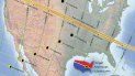 El eclipse total de Sol sumirá en una oscuridad total a una pequeña franja de Estados Unidos de forma sucesiva y durante unos dos minutos. La zona afectada está marcada en el mapa. El eclipse total de Sol sumirá en una oscuridad total a una pequeña franja de Estados Unidos de forma sucesiva y durante unos dos minutos. La zona afectada está marcada en el mapa.