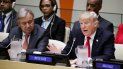 El presidente estadounidense Donald Trump y el secretario general de la ONU, António Guterres, en la víspera de la celebración de su Asamblea General, en la sede de la ONU de Nueva York, EEUU. El presidente estadounidense Donald Trump y el secretario general de la ONU, António Guterres, en la víspera de la celebración de su Asamblea General, en la sede de la ONU de Nueva York, EEUU.