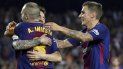 El capitán azulgrana, Andrés Iniesta, anotó su primer gol de la temporada en el campeonato español. El capitán azulgrana, Andrés Iniesta, anotó su primer gol de la temporada en el campeonato español.
