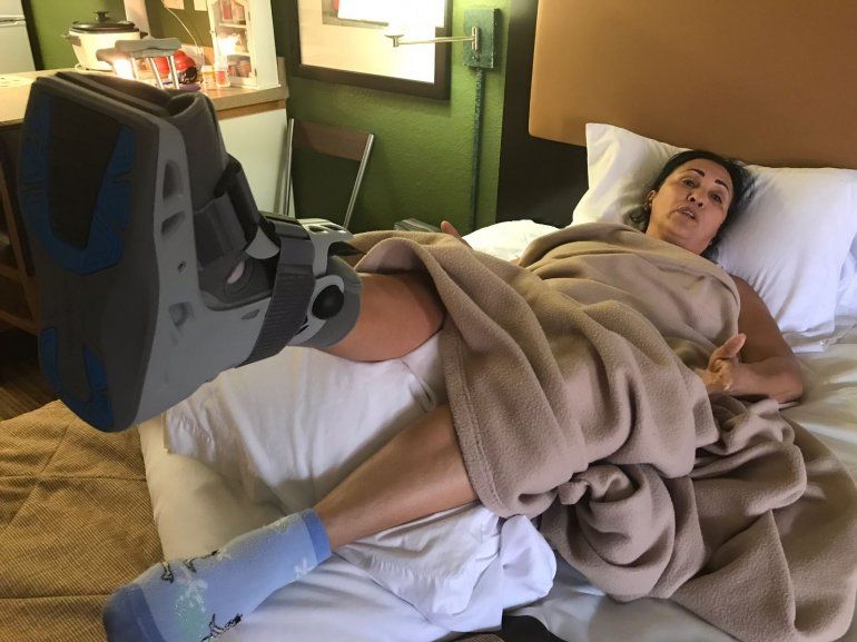 Beatriz Gámez, convaleciente aún tras una operación en el pie derecho.