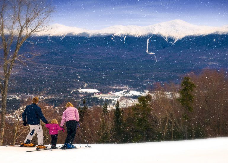 Desde las pistas de Bretton Woods se observa la montaña más alta en el noreste de Estados Unidos, el Mount Washington. 