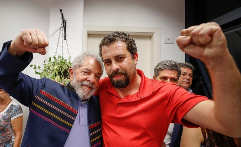 Lula da Silva y Guilherme Boulos el 05ABR18 en S&atilde;o Bernardo do Campo. 
