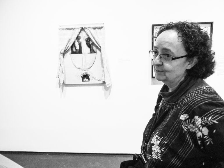 M&oacute;nica Mayer, artista mexicana que exhibe su obra como parte de la exposici&oacute;n. 