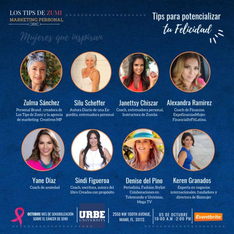 Volante promocional del evento Tips para potencializar tu felicidad
