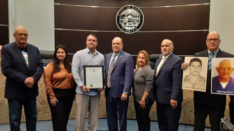 Aspecto de la ceremonia de declaración del Día de Armando Sosa Fortuny, en Doral.