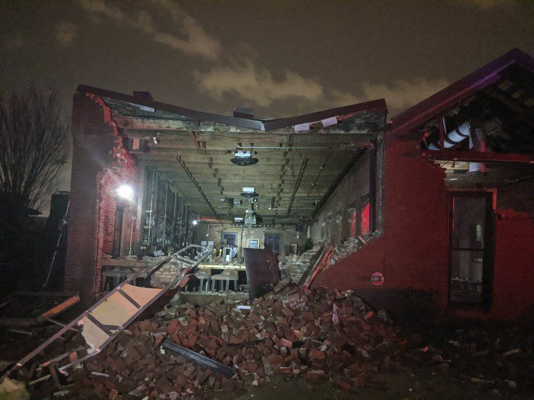 Los efectos de los tornados que arrasaron con Nashville, Tennessee el 3 de marzo del 2020. 