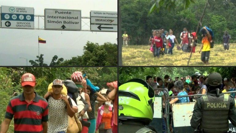 Venezolanos cruzan hacia Colombia a buscar alimentos pese al cierra realizado para evitar la propagación del coronavirus.