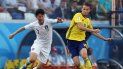 Son Heung-min, de Corea del Sur, junto al sueco Albin Ekdal, en un juego preliminar de la copa mundial de la FIFA 2018. Son Heung-min, de Corea del Sur, junto al sueco Albin Ekdal, en un juego preliminar de la copa mundial de la FIFA 2018.