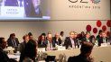 Fotografía cedida por la organización del G20 2018 que muestra al gobernador del Banco del Reino Unido, Mark Carney, en una pantalla durante la reunión de ministros de Finanzas del G20hoy, domingo 22 de julio de 2018, en Buenos Aires (Argentina). Fotografía cedida por la organización del G20 2018 que muestra al gobernador del Banco del Reino Unido, Mark Carney, en una pantalla durante la reunión de ministros de Finanzas del G20hoy, domingo 22 de julio de 2018, en Buenos Aires (Argentina).