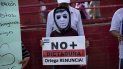 Un hombre sostiene un muñeco con un cartel que pide la renuncia de Daniel Ortega en Nicaragua. Un hombre sostiene un muñeco con un cartel que pide la renuncia de Daniel Ortega en Nicaragua.