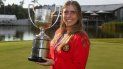 Imagen facilitada por la Asociación Europea de Golf que muestra a la golfista española Celia Barquín con el trofeo del Campeonato de Europa Individual Femenino en el Penati Golf Club en Eslovaquia el 28 de julio de 2018. Imagen facilitada por la Asociación Europea de Golf que muestra a la golfista española Celia Barquín con el trofeo del Campeonato de Europa Individual Femenino en el Penati Golf Club en Eslovaquia el 28 de julio de 2018.