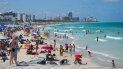 Vista parcial de la playa de Miami Beach. Vista parcial de la playa de Miami Beach.