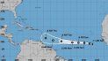 Imagen cedida hoy, sábado 22 de septiembre de 2018, por el Centro Nacional de Huracanes (NHC), que muestra el pronóstico de tres días de la tormenta tropical Kirk, durante su avance hacia el oeste en el Atlántico desde las costas de África. Imagen cedida hoy, sábado 22 de septiembre de 2018, por el Centro Nacional de Huracanes (NHC), que muestra el pronóstico de tres días de la tormenta tropical Kirk, durante su avance hacia el oeste en el Atlántico desde las costas de África.