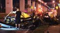 El auto involucrado en el accidente quedó completamente destruido tras el fuerte impacto con una columna de las que sostiene las vías del Metrorail en el noroeste de Miami. El auto involucrado en el accidente quedó completamente destruido tras el fuerte impacto con una columna de las que sostiene las vías del Metrorail en el noroeste de Miami.
