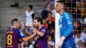 Messi puso el balón desde fuera del área lejos del alcance de Neto y estableció la igualada mediado el primer periodo. Messi puso el balón desde fuera del área lejos del alcance de Neto y estableció la igualada mediado el primer periodo.