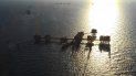 Vista de varias plataformas petroleras en el Golfo de México. Vista de varias plataformas petroleras en el Golfo de México.