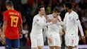 Los jugadores de Inglaterra celebran su tercer gol ante España, durante el partido de la fase de grupos de la Liga de las Naciones de la UEFA en el estadio Benito Villamarín de Sevilla. Los jugadores de Inglaterra celebran su tercer gol ante España, durante el partido de la fase de grupos de la Liga de las Naciones de la UEFA en el estadio Benito Villamarín de Sevilla.