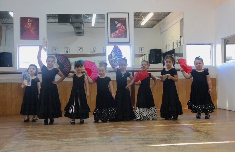Alumnas de la clase de flamenco para ni&ntilde;as. 