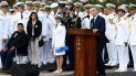 Cuánto lamento que nada de lo que diga calmará el dolor de los familiares y amigos aquí presentes, dijo el presidente Macri en la ceremonia, que tuvo lugar en la Base Naval Cuánto lamento que nada de lo que diga calmará el dolor de los familiares y amigos aquí presentes, dijo el presidente Macri en la ceremonia, que tuvo lugar en la Base Naval