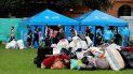 Campamento de migrantes venezolanos en Colombia. Campamento de migrantes venezolanos en Colombia.