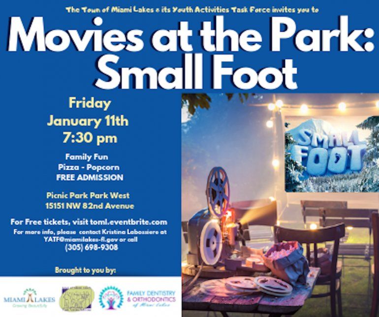 <div>La ciudad de Miami Lakes invita a las familias a ver el animado infantil Smallfoot este viernes 11 de enero. </div>