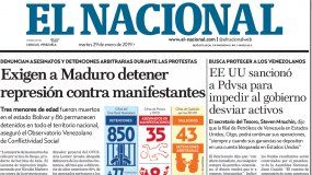 El Nacional: Edición del 29 de enero de 2019