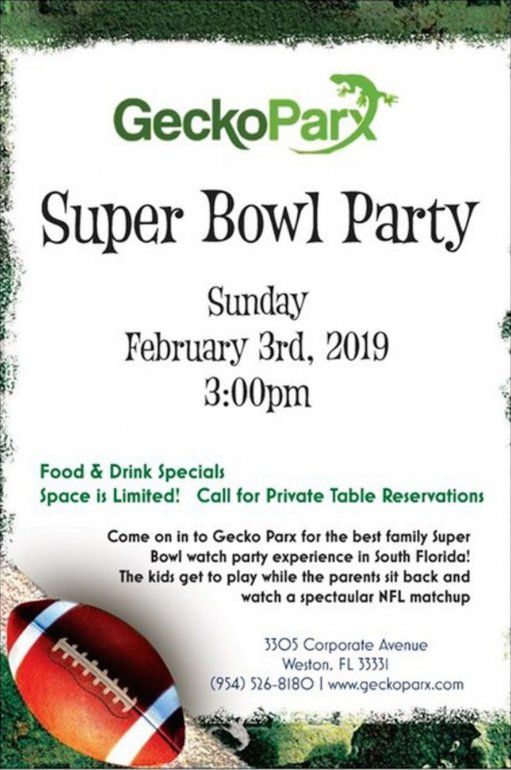 Super Bowl en Gecko Parx.