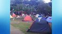 Vista de un campamento de migrantes irregulares en Puerto Obaldía, en Panamá. Vista de un campamento de migrantes irregulares en Puerto Obaldía, en Panamá.