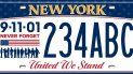 Fotografía cedida por el Departamento de Vehículos de Motor del estado de Nueva York de una nueva placa que recuerda a las víctimas del atentado terrorista del 9/11. Fotografía cedida por el Departamento de Vehículos de Motor del estado de Nueva York de una nueva placa que recuerda a las víctimas del atentado terrorista del 9/11.
