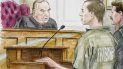 Esta ilustración recoge la comparecencia del talibán estadounidense al tribunal federal. Esta ilustración recoge la comparecencia del talibán estadounidense al tribunal federal.
