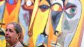 La hija del pintor Oswaldo Guayasamín,Verenice Guayasamin, durante la exposición con motivo del aniversario de los cien años del nacimiento del pintor y muralista ecuatoriano Oswaldo Guayasamín. La hija del pintor Oswaldo Guayasamín,Verenice Guayasamin, durante la exposición con motivo del aniversario de los cien años del nacimiento del pintor y muralista ecuatoriano Oswaldo Guayasamín.