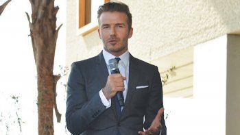 El astro inglés del fútbol David Beckham, durante la presentación de un proyecto de estadio en Miami.