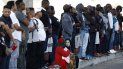 Fotografía del 16 de julio de 2019 de un grupo de migrantes de diferentes nacionalidades en la frontera norte de México, a la espera para solicitar asilo en Estados Unidos. Fotografía del 16 de julio de 2019 de un grupo de migrantes de diferentes nacionalidades en la frontera norte de México, a la espera para solicitar asilo en Estados Unidos.
