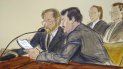 El Chapo lee un documento junto a un interprete, justo antes de ser condenado a cadena perpetua en una corte de Nueva York. El Chapo lee un documento junto a un interprete, justo antes de ser condenado a cadena perpetua en una corte de Nueva York.