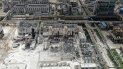 Vista aérea de los efectos de una explosión en una planta de gas en la ciudad de Yima, en la provincia china de Henan, el sábado 20 de julio de 2019. Vista aérea de los efectos de una explosión en una planta de gas en la ciudad de Yima, en la provincia china de Henan, el sábado 20 de julio de 2019.
