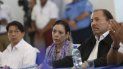Fotografía de archivo del 16 de mayo de 2018 de los dictadores Daniel Ortega y Rosario Murillo durante la apertura de un diálogo nacional en Managua, Nicaragua. Fotografía de archivo del 16 de mayo de 2018 de los dictadores Daniel Ortega y Rosario Murillo durante la apertura de un diálogo nacional en Managua, Nicaragua.