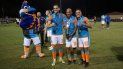 De izq. a der., Héctor Chino Morales, Ariel Martínez y Darío Suárez, luego de consagrarse campeones regionales de la NPSL, en el Buccaneer Field de la Barry University. De izq. a der., Héctor Chino Morales, Ariel Martínez y Darío Suárez, luego de consagrarse campeones regionales de la NPSL, en el Buccaneer Field de la Barry University.