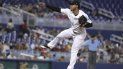 Elieser Hernández de los Marlins lanza en el primer inning ante los Filis de Filadelfia, el domingo 25 de agosto de 2019. Elieser Hernández de los Marlins lanza en el primer inning ante los Filis de Filadelfia, el domingo 25 de agosto de 2019.