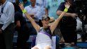 La suiza Belinda Bencic celebra tras derrotar a la croata Donna Vekic en los cuartos de final del US Open, el miércoles 4 de septiembre de 2019. La suiza Belinda Bencic celebra tras derrotar a la croata Donna Vekic en los cuartos de final del US Open, el miércoles 4 de septiembre de 2019.