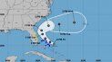 Pronóstico de trayectoria del Centro Nacional de Huracanes para la depresión tropical número nueve. Pronóstico de trayectoria del Centro Nacional de Huracanes para la depresión tropical número nueve.