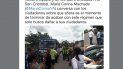 Captura de pantalla de la publicación en la cuenta de Vente Venezuela donde se ve a María Corina Machado intentando que la GNB reabriera el paso hacia San Cristóbal. Captura de pantalla de la publicación en la cuenta de Vente Venezuela donde se ve a María Corina Machado intentando que la GNB reabriera el paso hacia San Cristóbal.