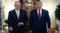 El presidente Donald Trump y el primer ministro australiano Scott Morrison llegan a una conferencia de prensa en la Casa Blanca, en Washington, el viernes 20 de septiembre del 2019. El presidente Donald Trump y el primer ministro australiano Scott Morrison llegan a una conferencia de prensa en la Casa Blanca, en Washington, el viernes 20 de septiembre del 2019.