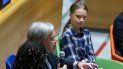 La activista ambiental sueca Greta Thunberg, derecha, escucha al secretario general de la ONU Antonio Guterres durante la Cumbre de la Juventud sobre el Clima en la sede de Naciones Unidas, el sábado 21 de septiembre de 2019. La activista ambiental sueca Greta Thunberg, derecha, escucha al secretario general de la ONU Antonio Guterres durante la Cumbre de la Juventud sobre el Clima en la sede de Naciones Unidas, el sábado 21 de septiembre de 2019.
