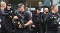 Agentes de Policía en la escena de un presunto incidente de terrorismo en Mánchester, Inglaterra, el 11 de octubre de 2019. Agentes de Policía en la escena de un presunto incidente de terrorismo en Mánchester, Inglaterra, el 11 de octubre de 2019.